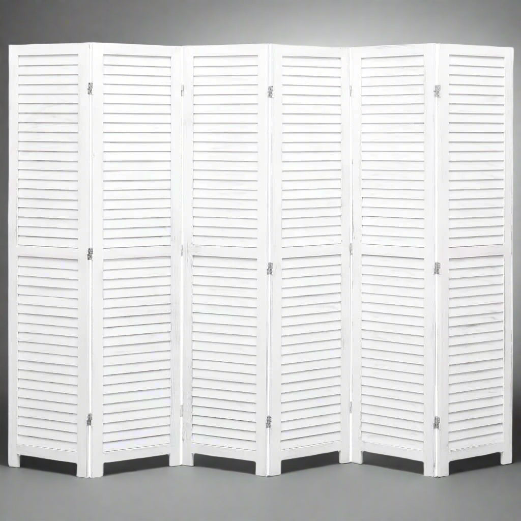 6-Panel Room Divider White 210x165 cm Wood