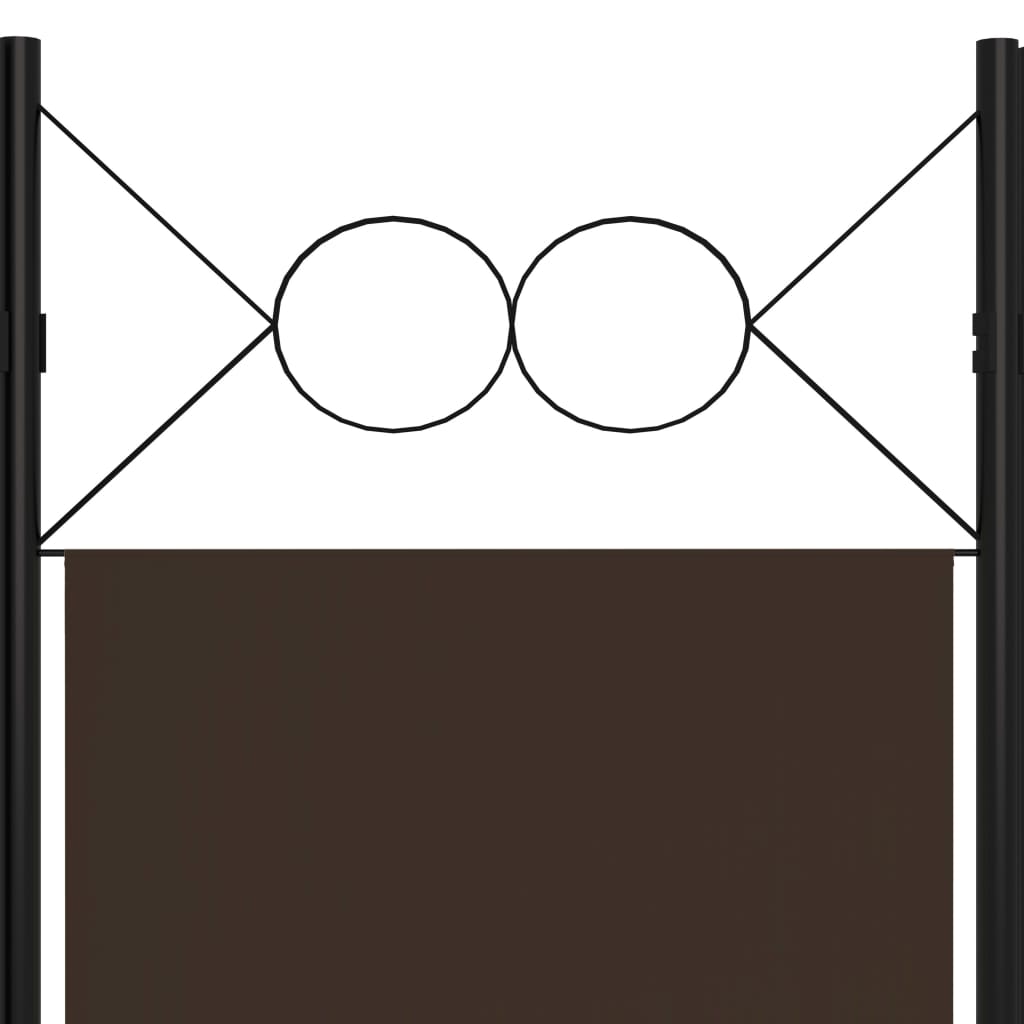 5-Panel Room Divider Brown 200x180 cm