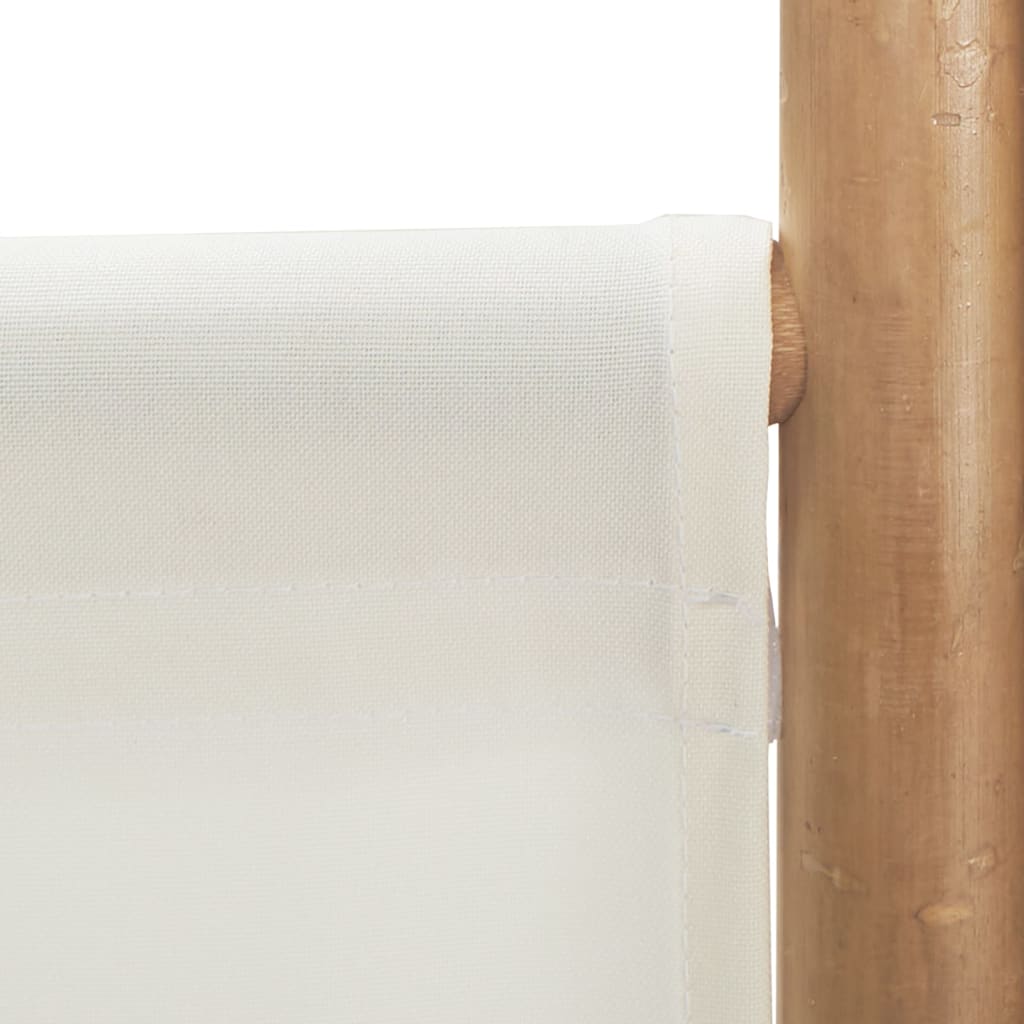 Folding 3-Panel Room Divider 120 cm Bamboo and Canvas