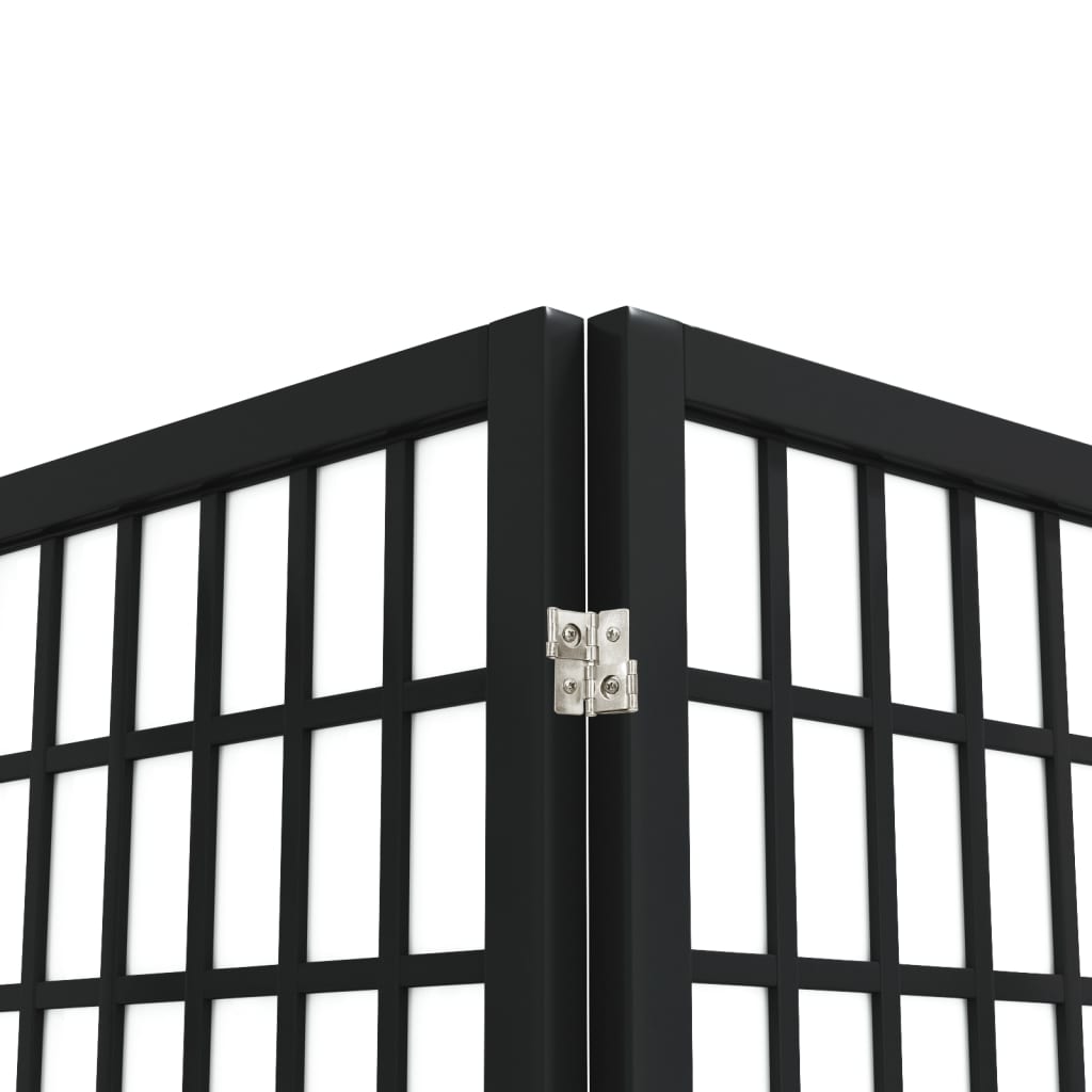 Folding 3-Panel Room Divider Japanese Style 120x170 cm Black