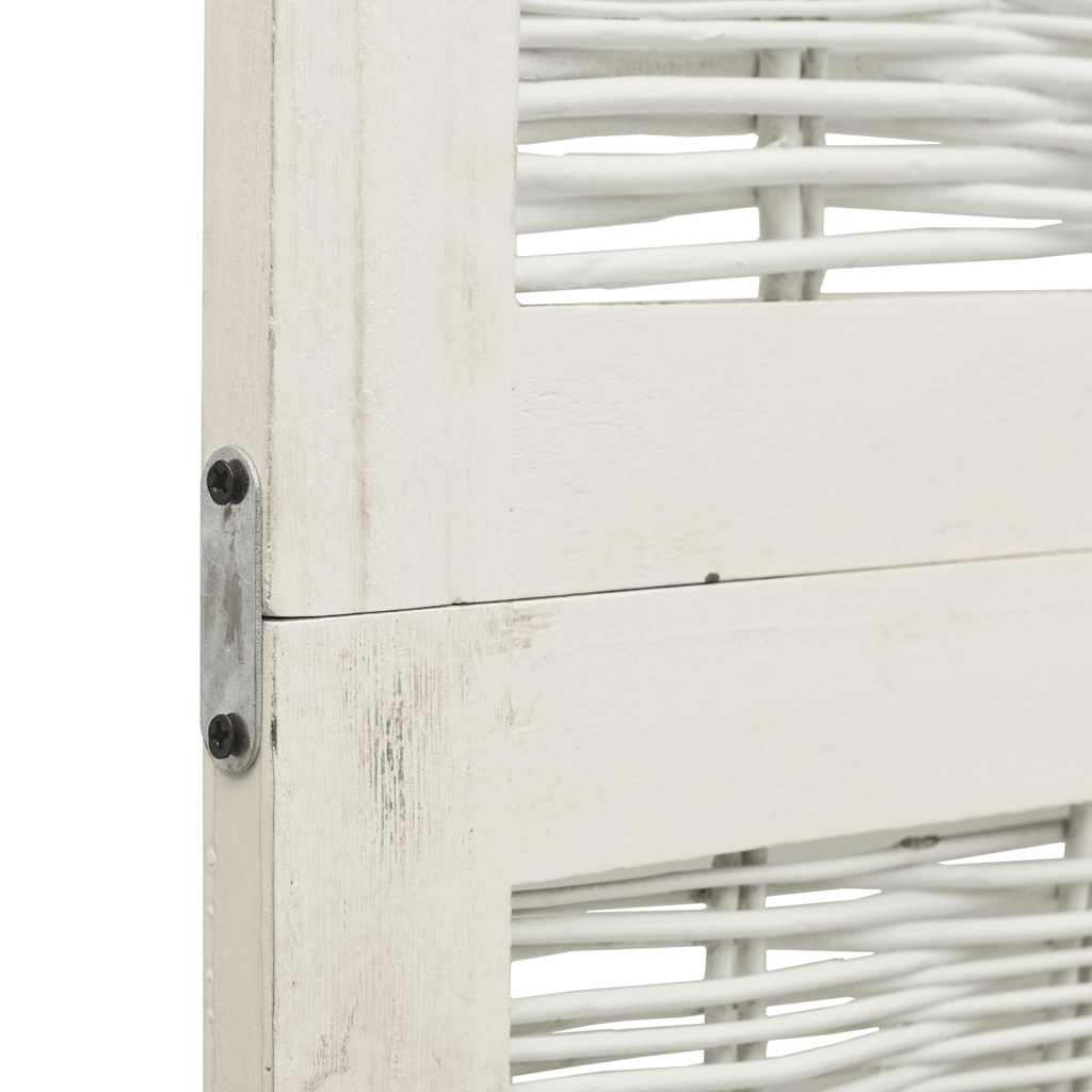 Room Divider 3 Panels White Solid Wood Paulownia