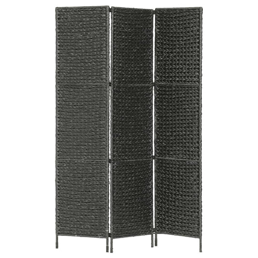 3-Panel Room Divider Black 116x160 cm Water Hyacinth