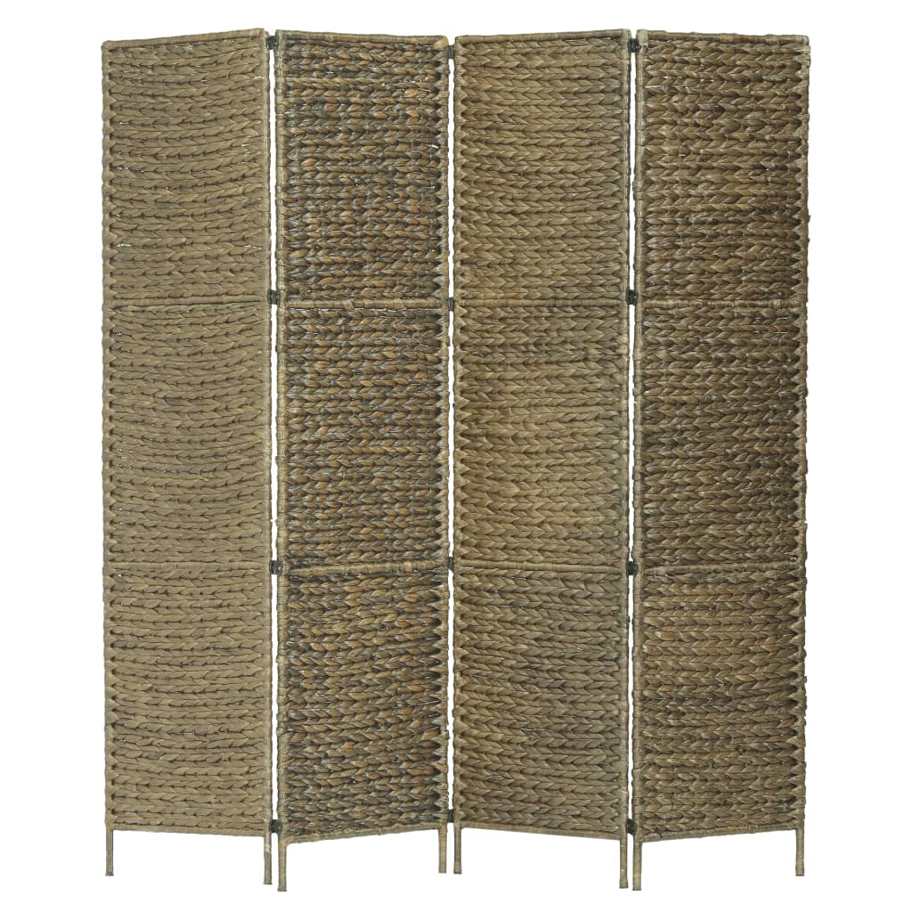 4-Panel Room Divider Brown 154x160 cm Water Hyacinth
