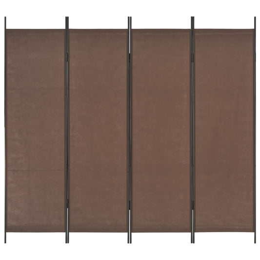 4-Panel Room Divider Brown 200x180 cm