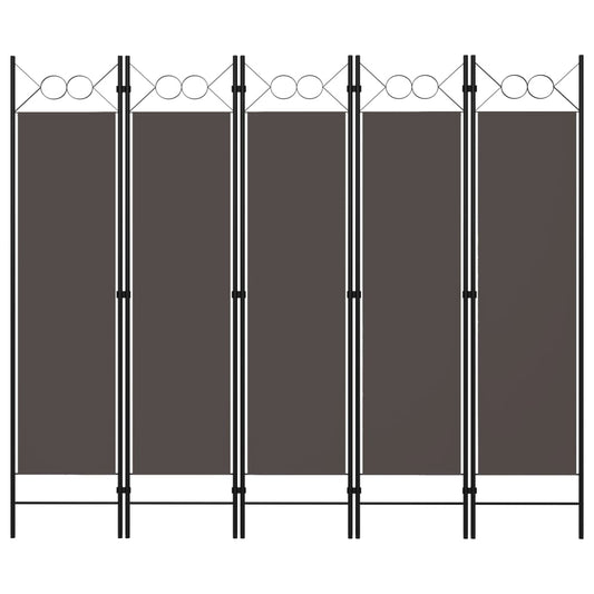 5-Panel Room Divider Anthracite 200x180 cm