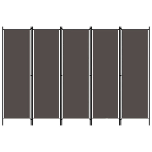 5-Panel Room Divider Anthracite 250x180 cm