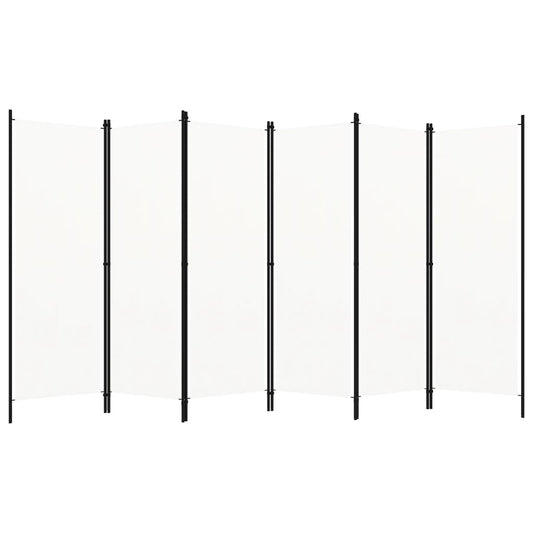 6-Panel Room Divider White 300x180 cm