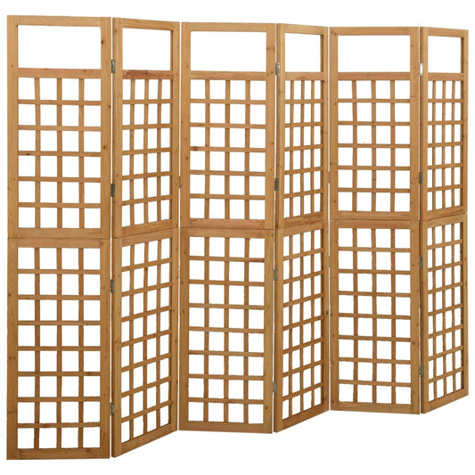 6-Panel Room Divider/Trellis Solid Fir Wood 242,5x180 cm