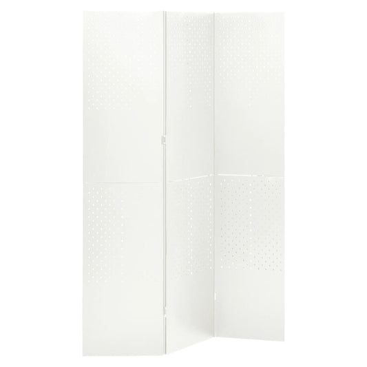 3-Panel Room Divider White 120x180 cm Steel