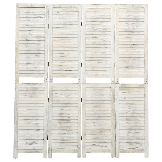 4-Panel Room Divider Antique White 140x165 cm Wood